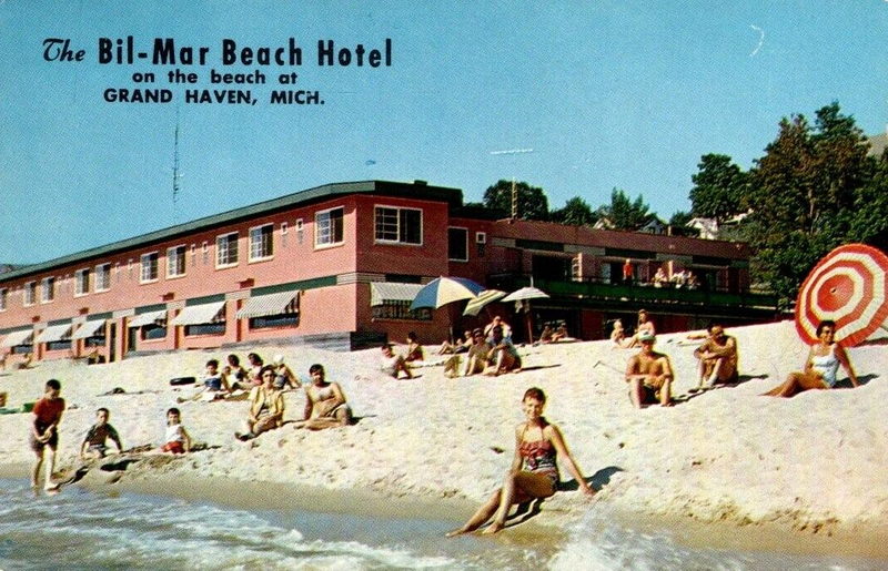Bil-Mar Beach Hotel (Hyland Gardens Pavilion) - Vintage Postcard (newer photo)